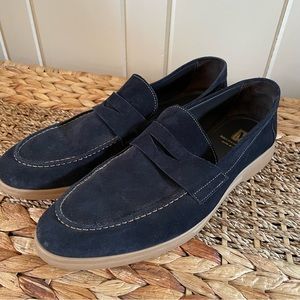 Bruno Magli Mens Blue Suede Loafers